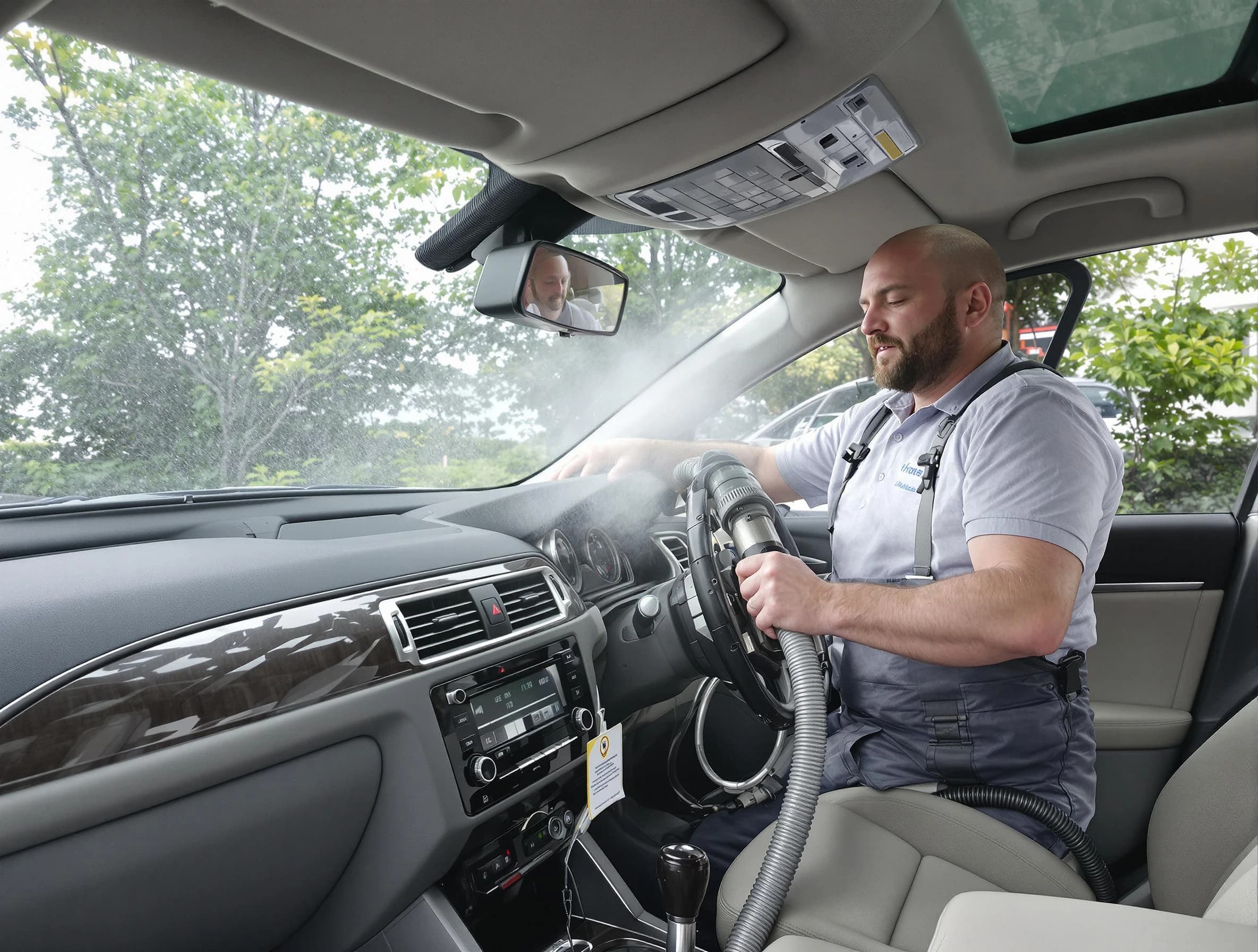 Danvers Air Duct Cleaning specialist performing professional car duct cleaning in Danvers