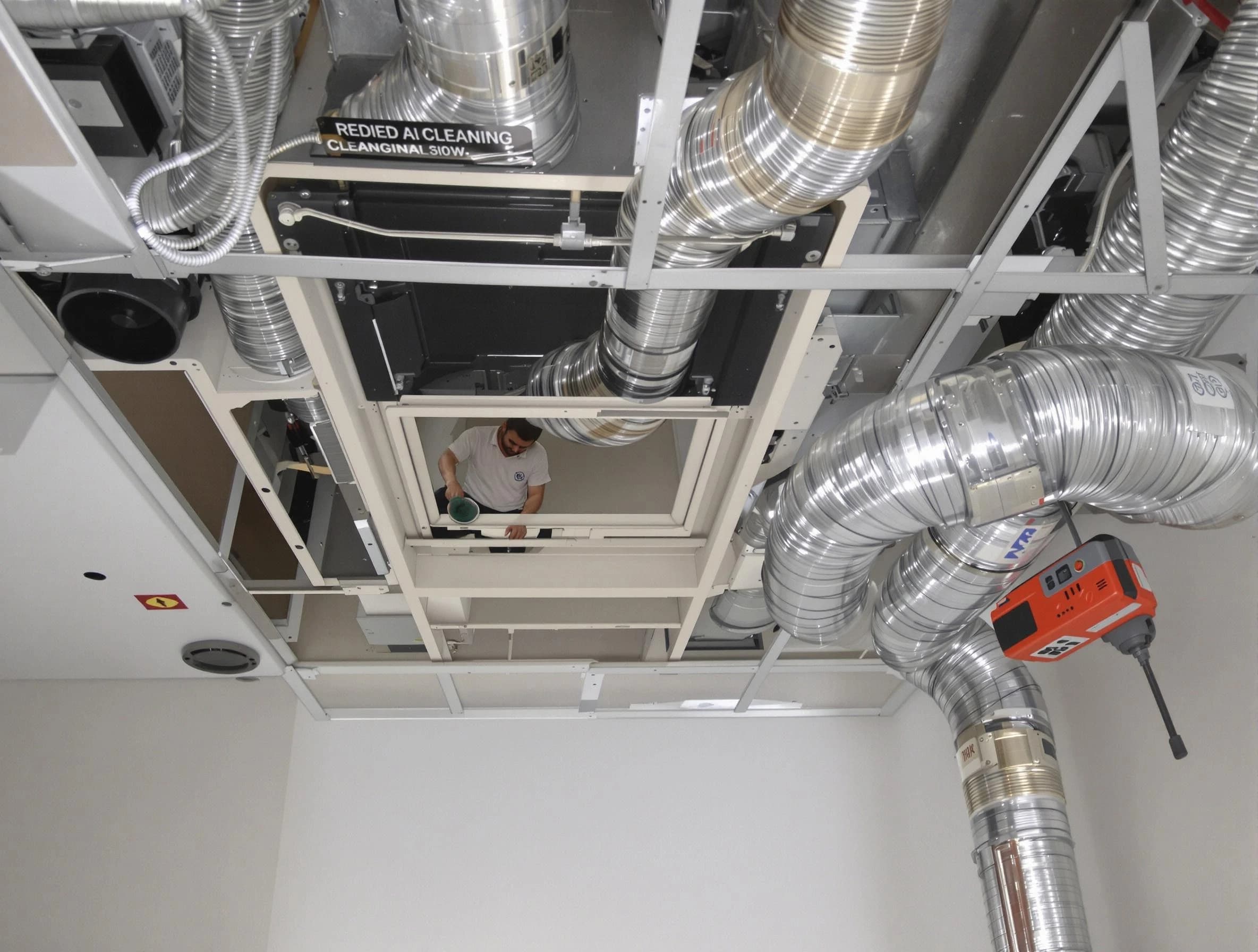 Danvers Air Duct Cleaning technician performing detailed central duct system cleaning in Danvers