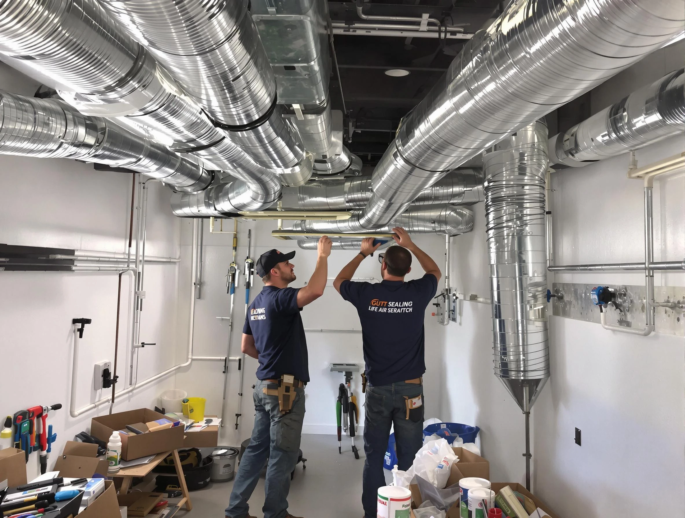 Danvers Air Duct Cleaning technician applying professional duct sealing solutions in Danvers