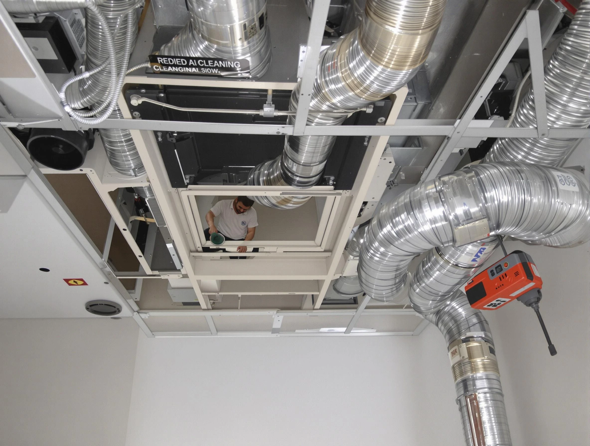 Danvers Air Duct Cleaning technician performing detailed central duct system cleaning in Danvers